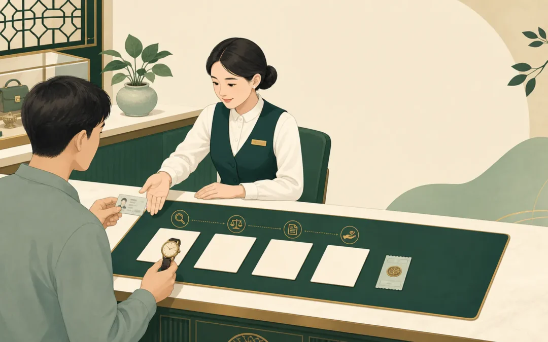 當舖借款流程怎麼走？申請條件、文件與取贖一次看主題插畫